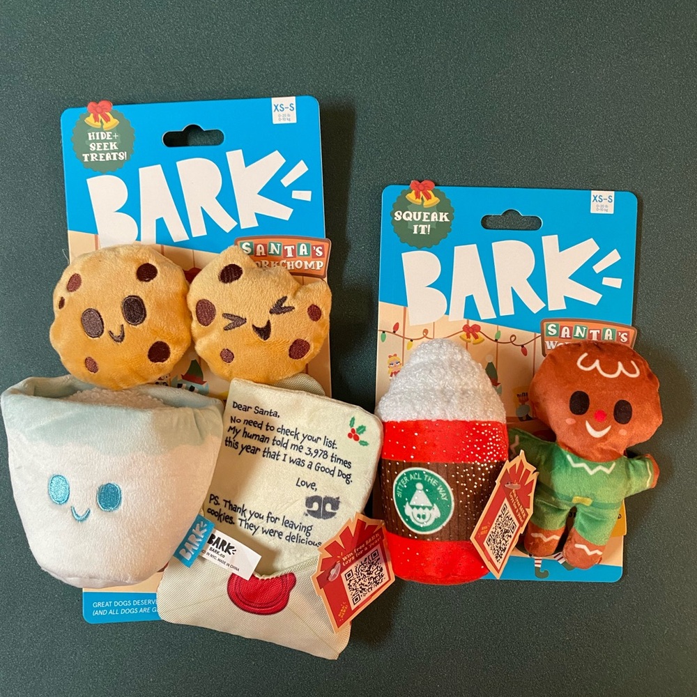 Bundle Bark Holiday Dog Toy Set - Brown, Red, Green